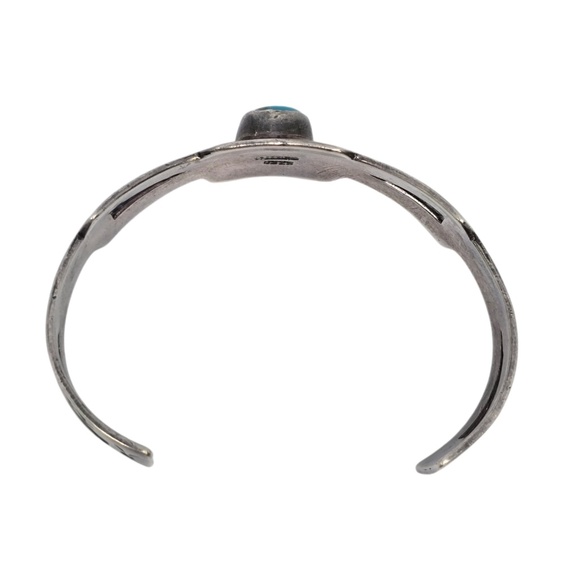 Native American Sterling Silver Turquoise Cut-Out Cuff Bracelet #20839 - Picture 5 of 10